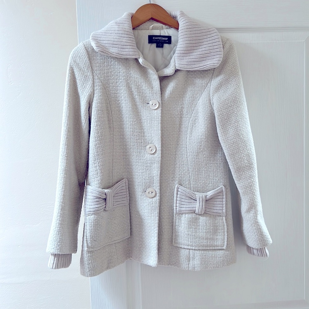 White/off white pea coat